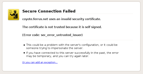 FF3's self signed cert error page